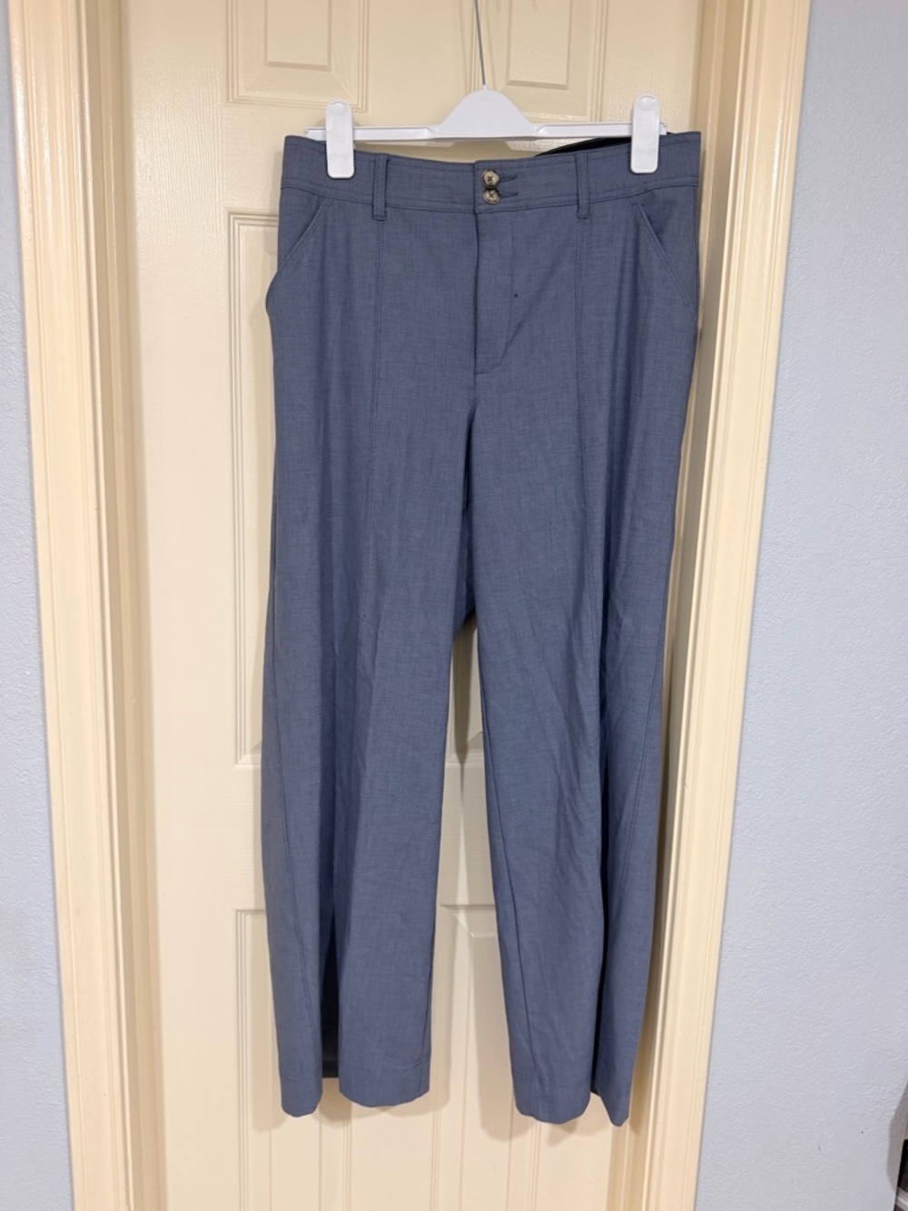 Democracy Ab Solution Dress Pants Blue Straight Leg Career Size 12